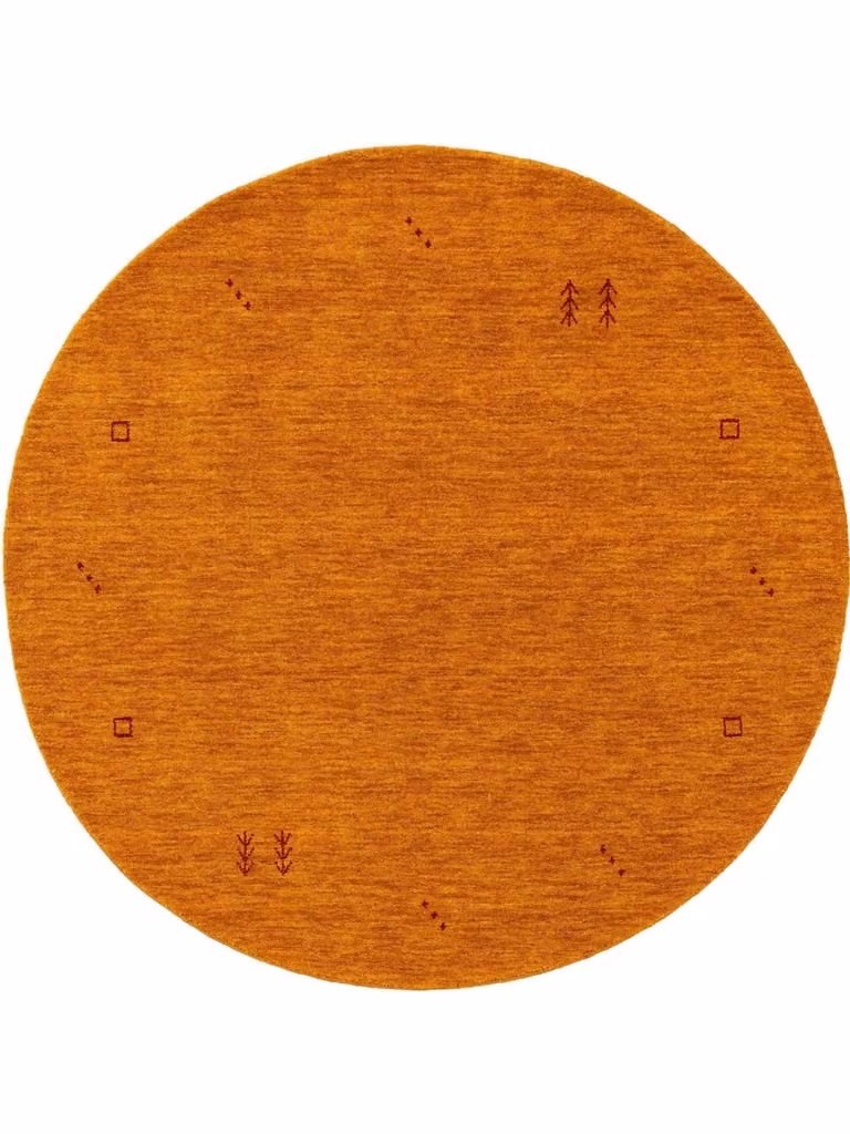 Alfombra redonda de lana Benuta Gabbeh color amarillo Diámetro: 200 cm