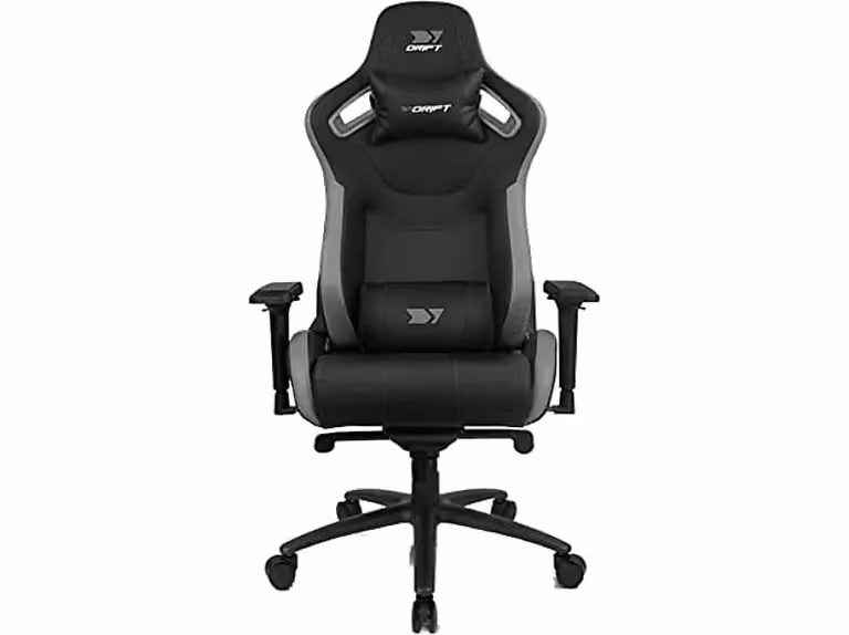 Silla gaming Drift DR600 en polipiel negra y gris con reposabrazos 4D y cojines cervical y lumbar