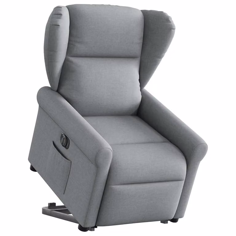 Sillón eléctrico reclinable y elevable vidaXL de tela gris claro con reposabrazos para mayores