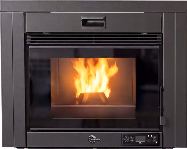 Inserto de pellets Sannover Idelya de 9 kW, color negro, rectangular, An/P/Al: 57,5 x 38 x 60,6 cm