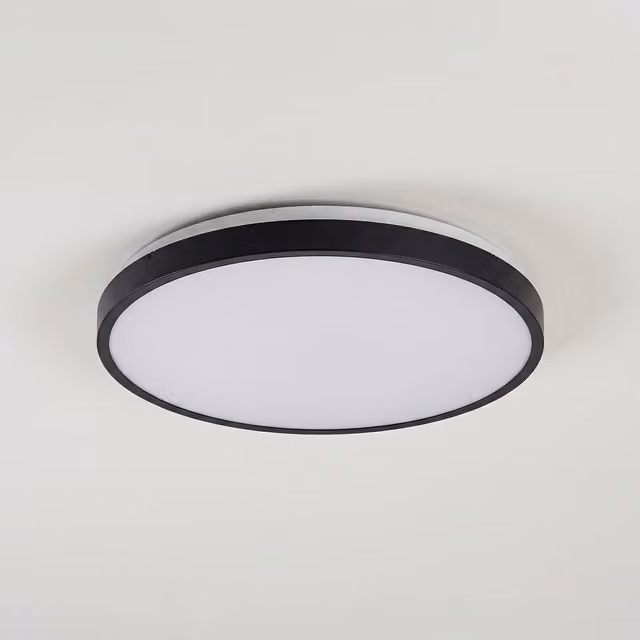 Plafón LED de techo Rabalux de 36W en color negro con 2390 lm, regulable y con protección IP44