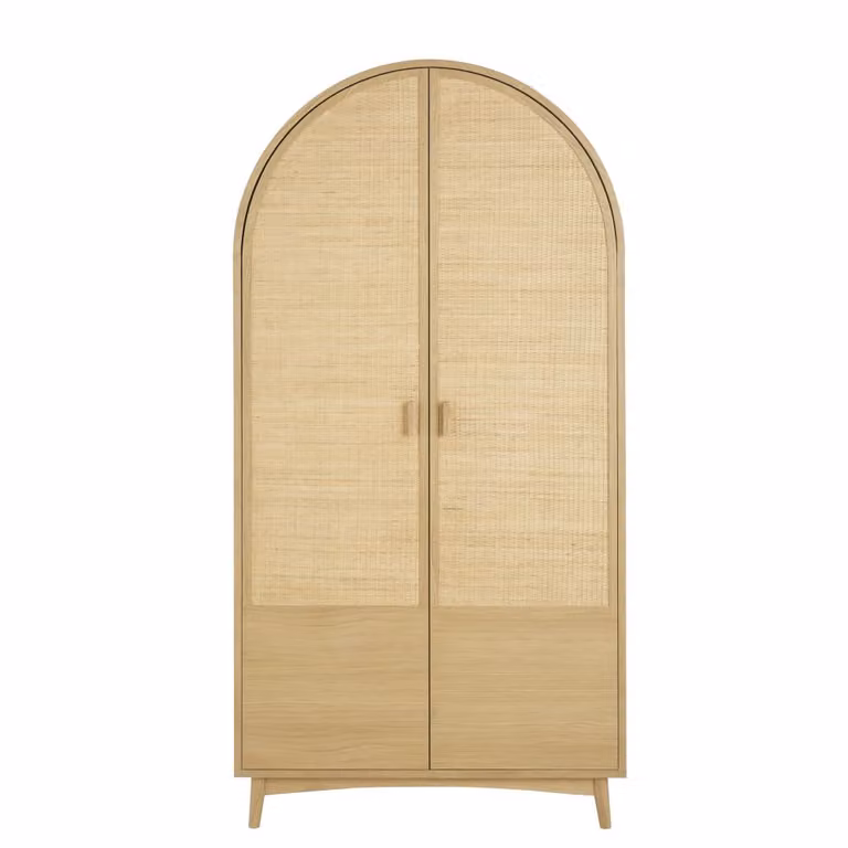 Armario infantil de roble y ratán beige con 2 puertas de Maisons du Monde