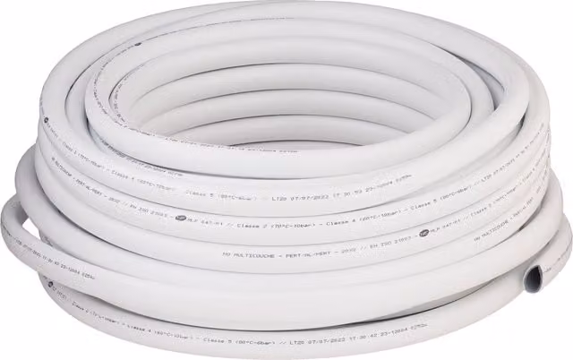 Tubería multicapa con aluminio Quick Plomberie de 20 mm, color blanco, 25 metros