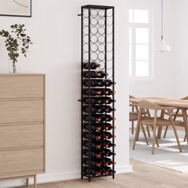 Botellero para 57 botellas vidaXL de hierro forjado negro An/P/Al: 34 x 18 x 200 cm