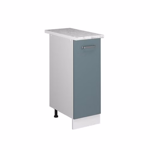 Mueble bajo universal Vicco R-Line en gris azulado con puertas batientes y estantes internos, An: 81,6 cm, P: 30 cm, Al: 60 cm