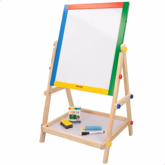 Pizarra doble de madera WOOMAX tipo caballete multicolor An/P/Al: 40 x 36,5 x 68 cm