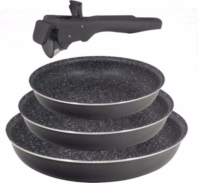 Set de 3 sartenes Bergner de aluminio con antiadherente en color negro