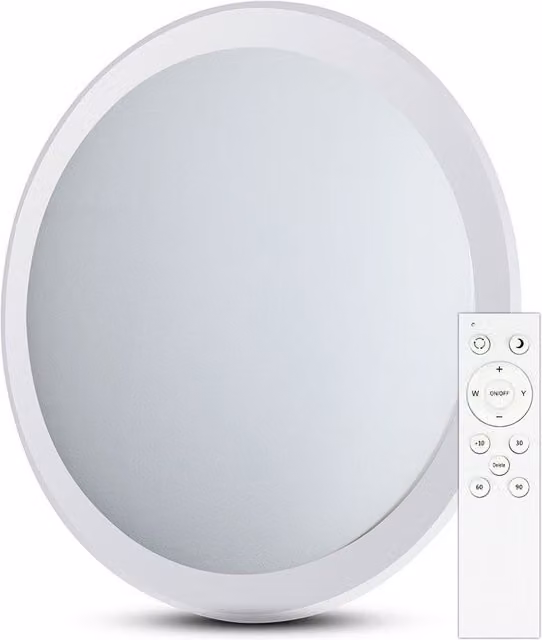 Lámpara de techo LED V-TAC redonda de 72W con mando a distancia, efecto estrellado y cambio de color, color blanco, Diámetro: 67 cm, Altura: 8 cm