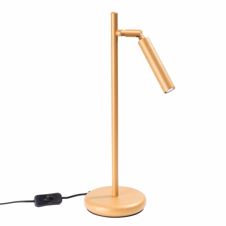 Lámpara de escritorio ajustable Sollux Lighting en color dorado y metal con Altura: 14 cm