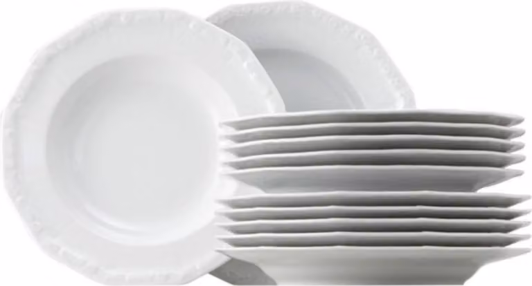 Conjunto de vajilla de porcelana Rosenthal de 12 piezas en color blanco para adultos