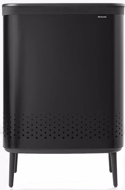 Cesto de ropa doble Brabantia Bo Hi de 2x45L con tapa y bolsas extraíbles en color negro