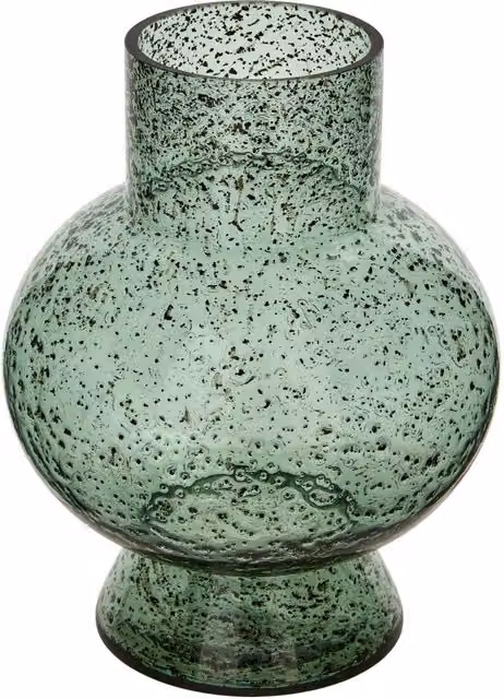 Jarrón Manae de Atmosphera en color verde y cristal, Altura: 23 cm