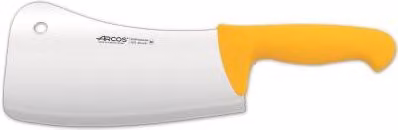 Macheta Arcos de acero inoxidable con mango ergonómico de plástico y funda protectora, color plata y amarillo