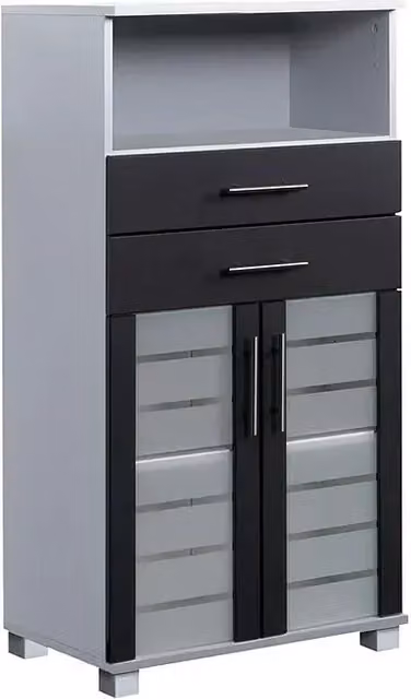 Aparador de baño moderno Schildmeyer en color plata y antracita, An/P/Al: 60 x 32,6 x 110,5 cm