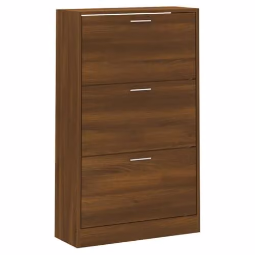 Armario zapatero Helloshop26 moderno en madera MDF color marrón para pasillo, salón o dormitorio, An: 63 cm, P: 24 cm, Al: 103 cm