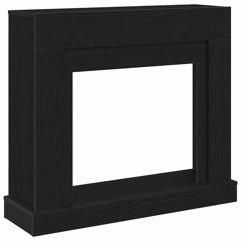 Marco para chimenea de madera de ingeniería vidaXL en color negro, An/P/Al: 100 x 30 x 87,5 cm