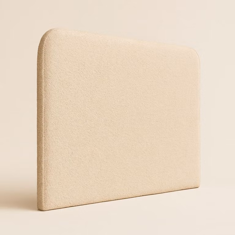 Cabecero tapizado Morfeo de estilo mediterráneo en color beige para cama de 160 cm, An/Al: 178 x 120 cm