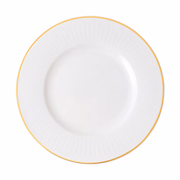 Plato de postre Villeroy & Boch Signature Château Septfontaines en porcelana, blanco y oro, Ø 22,5 cm