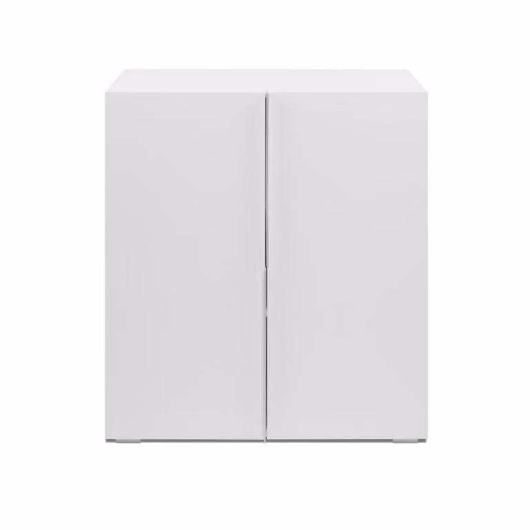 Mueble de almacenaje Maison et Styles con 2 puertas y 2 estantes interiores en color blanco mate, An/P/Al: 76 x 37,5 x 84 cm