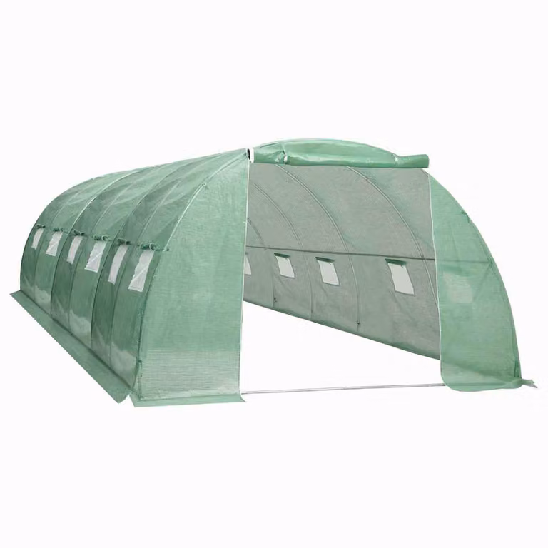 Invernadero vidaXL de 24 m² en color verde con estructura de acero galvanizado, An/P/Al: 6 x 4 x 2 m