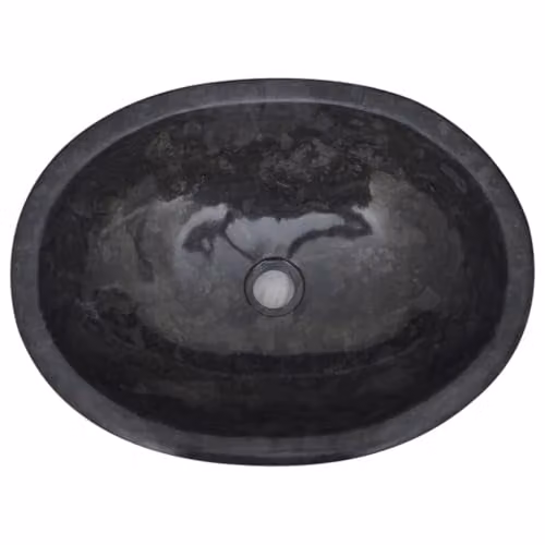 Lavabo de sobremesa de mármol negro Helloshop26 An/P/Al: 53 x 40 x 15 cm