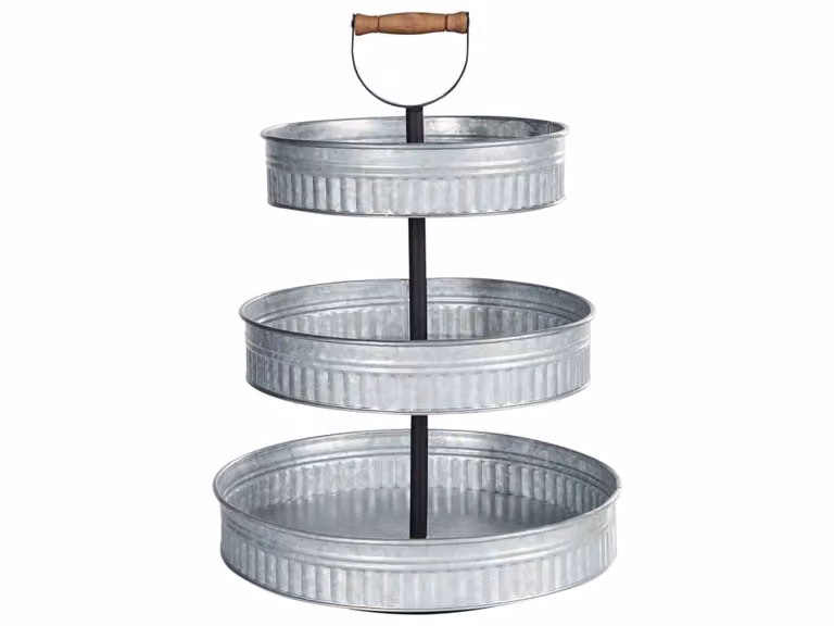 Soporte para tartas de 3 pisos Beliani redondo en color plateado