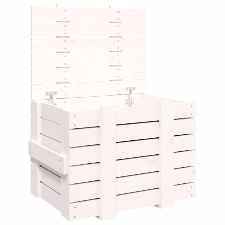 Caja de almacenaje de madera maciza de pino blanca vidaXL An/P/Al: 58 x 40,5 x 42 cm