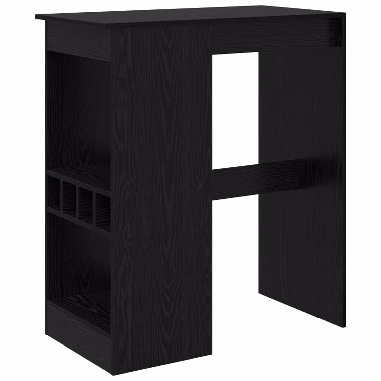 Mesa de bar moderna vidaXL de madera de ingeniería MDF en color negro, An/P/Al: 90 x 47.5 x 103.5 cm