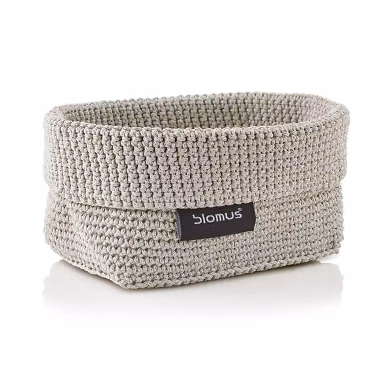 Cesta textil Blomus color beige para baño o dormitorio