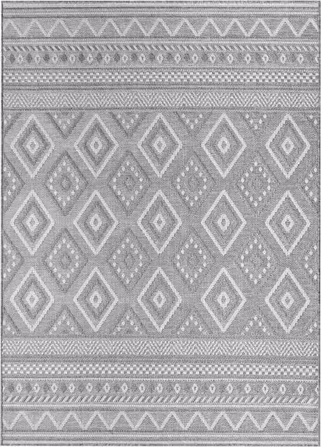 Alfombra Verona para interior y exterior de estilo boho en color gris, An/P: 80 x 150 cm