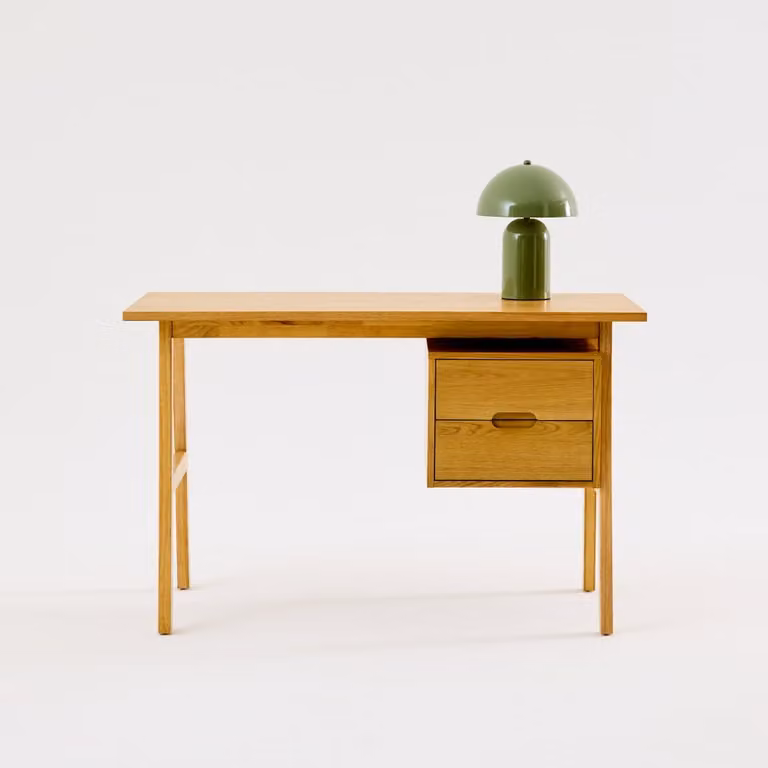 Escritorio de madera y MDF SWEEEK para oficina en casa, color marrón, An/P/Al: 120 x 57 x 76 cm