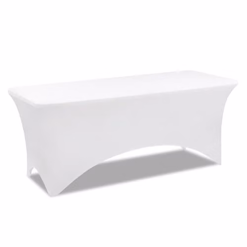 Funda blanca lavable para mesa plegable IDMarket de 180 cm en poliéster y elastano
