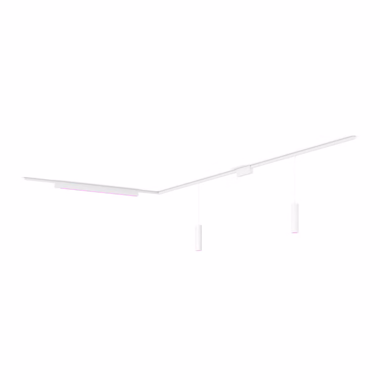 Kit de iluminación Philips Hue Perifo en forma de L con base de techo, 2 lámparas suspendidas y 1 barra de luz, color blanco