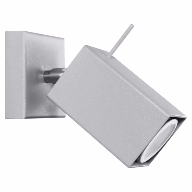 Lámpara de pared industrial ajustable de Sollux Lighting en metal color gris acero, Altura: 8 cm