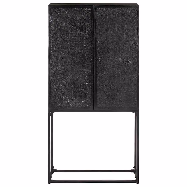 Aparador de madera maciza de acacia y mango negro vidaXL An/P/Al: 120 x 60 x 30 cm