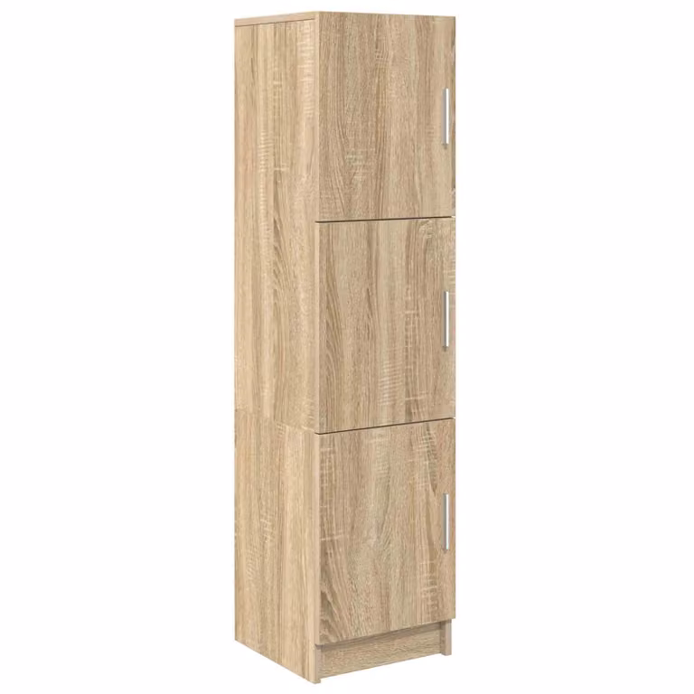 Aparador alto vidaXL de roble sonoma marrón con puertas batientes y estantes internos, An/P/Al: 122.5 x 31.5 x 31.5 cm