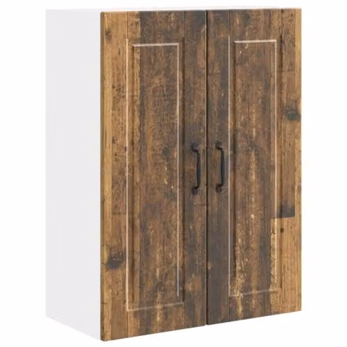 Armario de cocina mural moderno Helloshop26 con estantes internos y puertas batientes en color marrón, An/P/Al: 60 x 31 x 80 cm