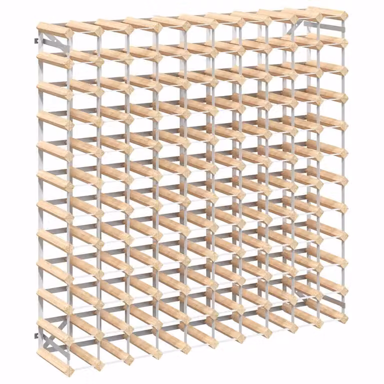 Botellero de pared vidaXL para 120 botellas de madera de pino en color marrón y beige