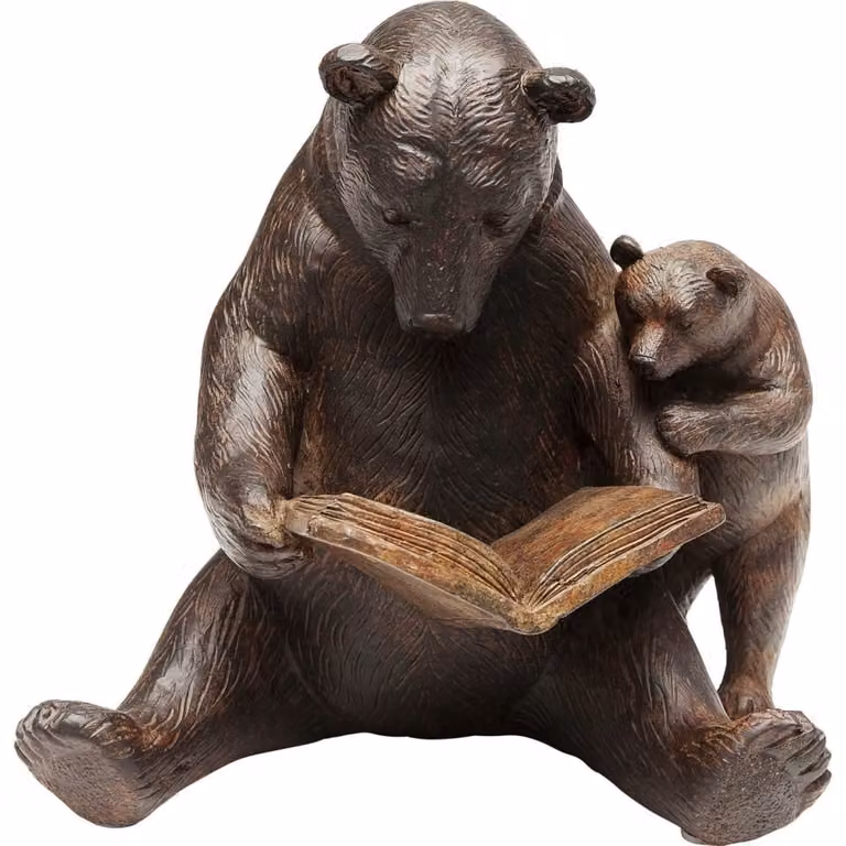 Figura decorativa Reading Bears de Kare Design en color marrón para mesa