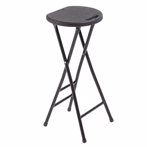 Lote de 10 taburetes altos plegables Rekkem en color negro para jardín o terraza