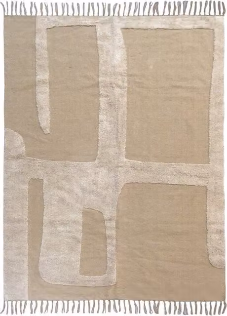 Alfombra decorativa de algodón con diseño abstracto y flecos Future Home color beige An/P: 200 x 140 cm