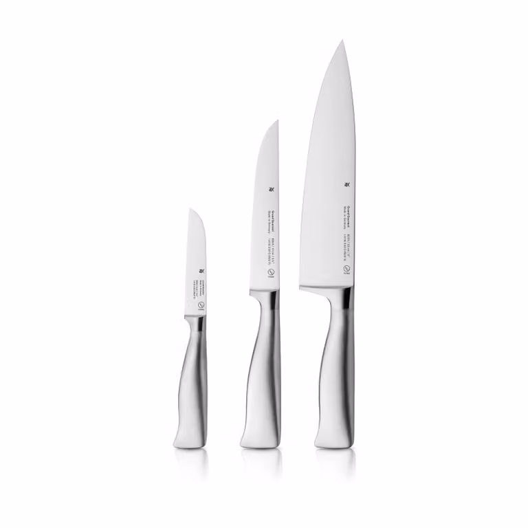 Juego de 3 cuchillos Grand Gourmet WMF de acero inoxidable color plata