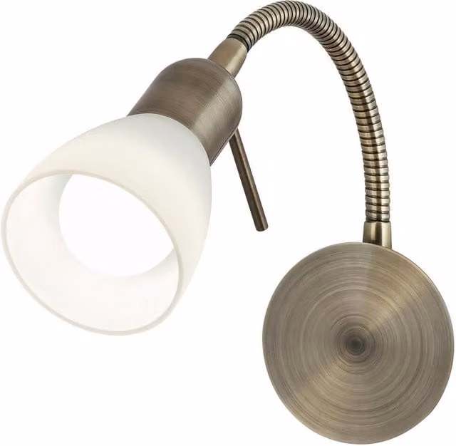 Aplique orientable Soma de Rabalux en color marrón con cable e interruptor para E14