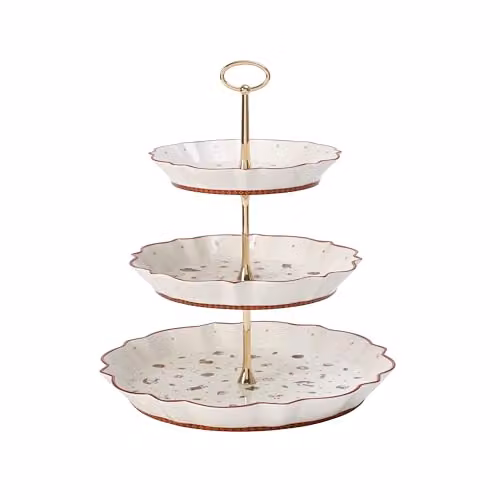 Bandeja redonda Villeroy & Boch Toy's Delight en porcelana y metal, color blanco y rojo, An/P/Al: 33 x 33,5 x 10,5 cm