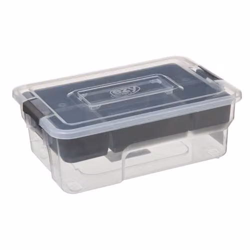 Caja de almacenamiento compartimentada Five Samba de 5 l en color gris transparente