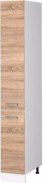 Armario de farmacia Vicco R-Line para cocina en color sonoma con puertas batientes y estantes internos An: 30 cm, Al: 206,8 cm, P: 52,5 cm