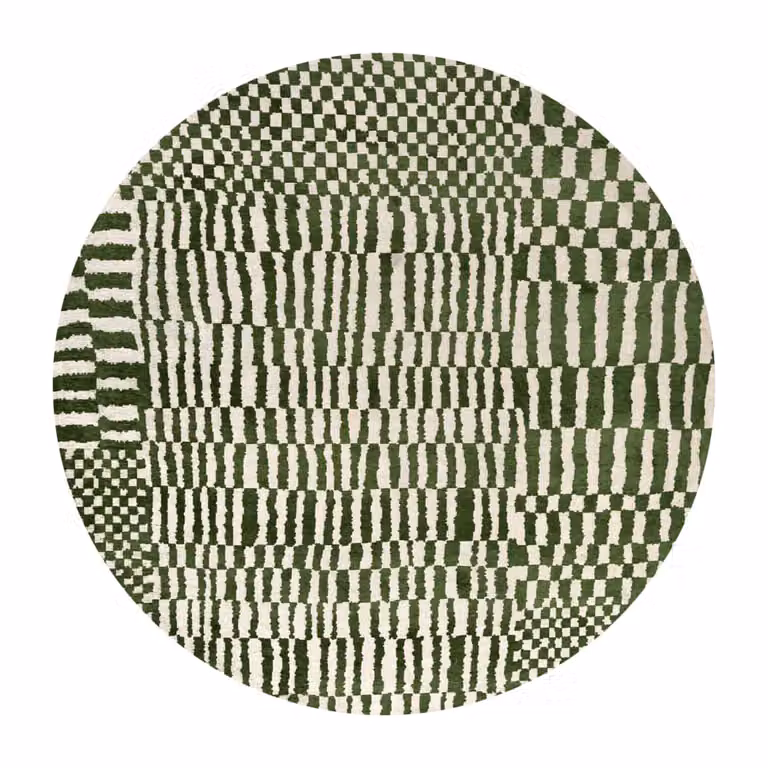 Alfombra lavable Louis de Poortere Berber de estilo marroquí y diseño minimalista en color verde para interior o exterior, An/An/Al: 240 x 240 cm