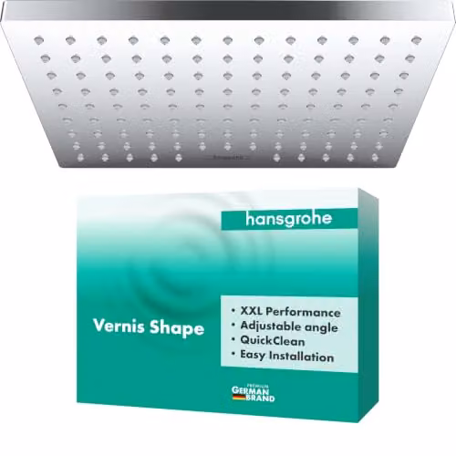 Rociador de ducha de techo Hansgrohe Vernis Shape rectangular, cromo, An/P/Al: 23 x 17 x 5,1 cm