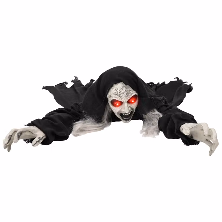 Figura decorativa Zombie rastreador de Halloween SPOOKA vidaXL, color negro, An/P/Al: 41 x 24 x 130 cm
