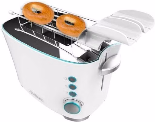Tostador Cecotec Toast&Taste Double W de 650W en color blanco y plata con acabado en acero inoxidable